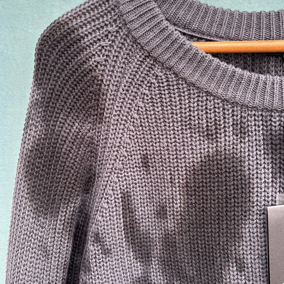 NWT Rails Venus Iron Black Tie Dye Cotton Cashmere Sweater L Pullover Ribbed - Picture 6 of 6